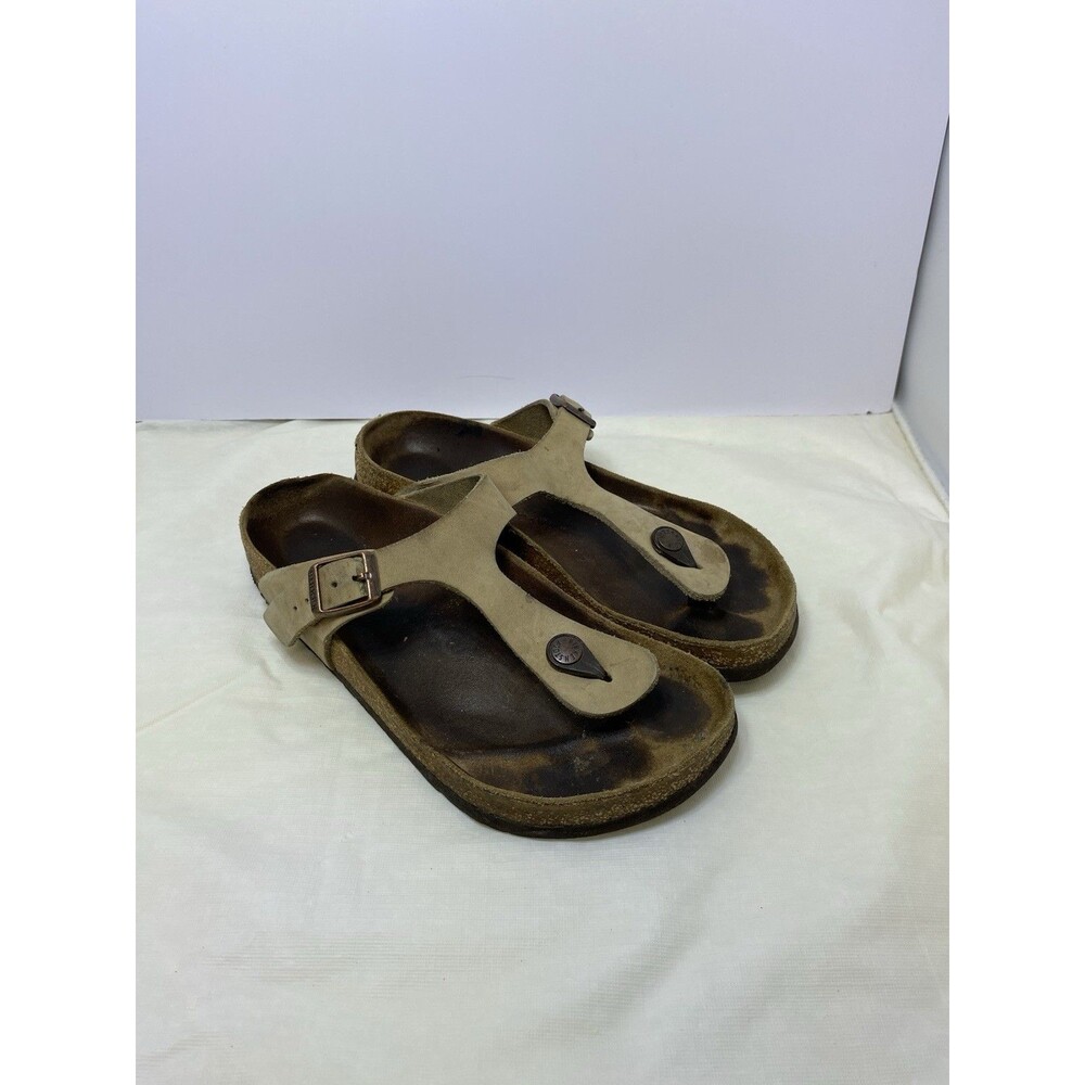Birkenstock Gizeh Thong Tan Brown Leather Regular Width EU 38 US L7